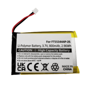 Walkie-talkie battery replacement for Stabo Freecomm 600 Set, replaces FT553444P-2S, Li-polymer, 3.7V, 800mAh