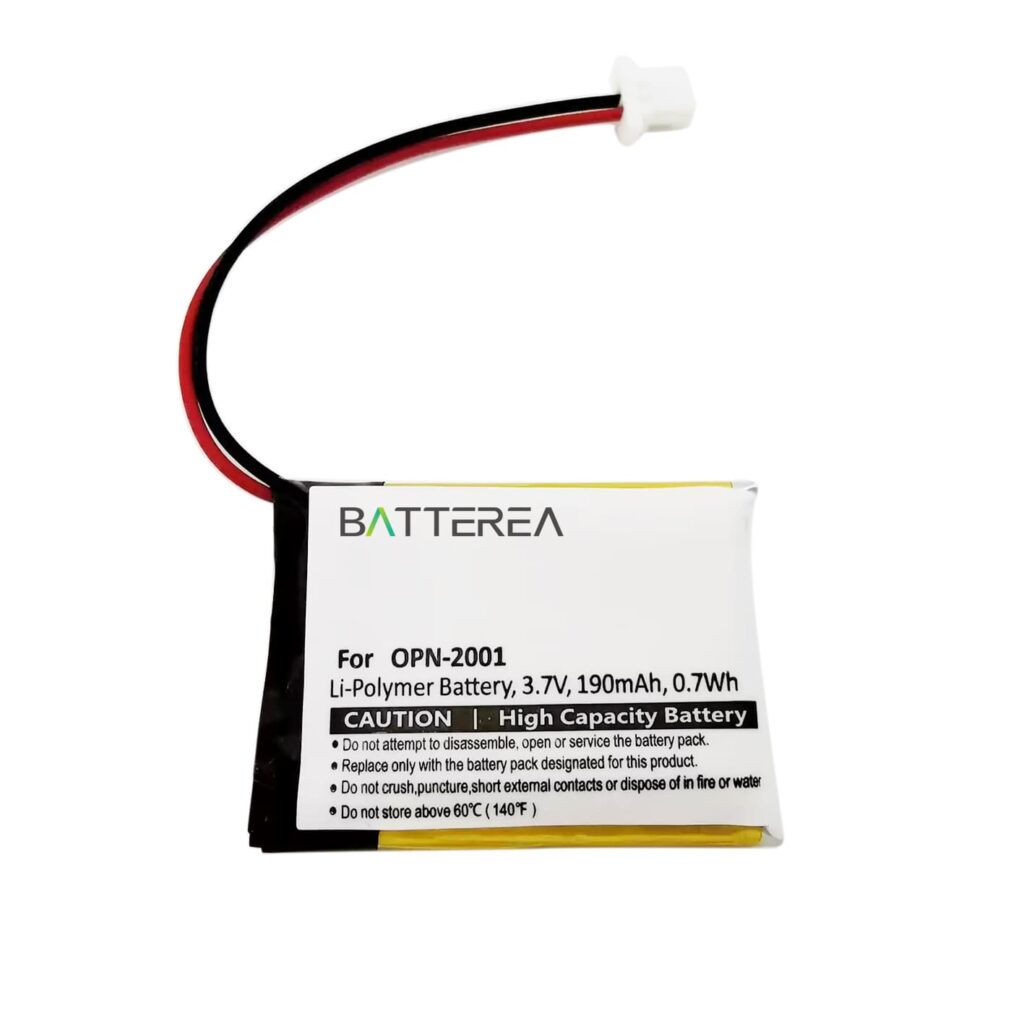 Scanner Battery Replacement for Opticon OPN-2001, replaces OPN-2001, Li-Polymer, 190mAh,3.7V