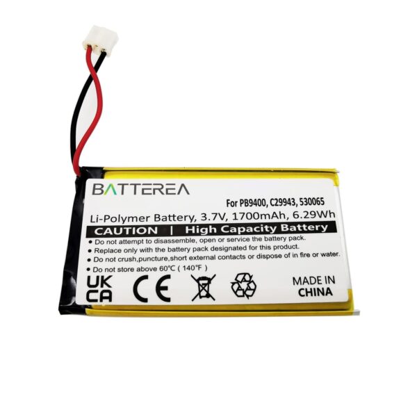 Wholesale wireless controller replacement battery for Philips Pronto TSU-9400, replaces PB9400, C29943, 530065, 1700mAh, Li-Polymer