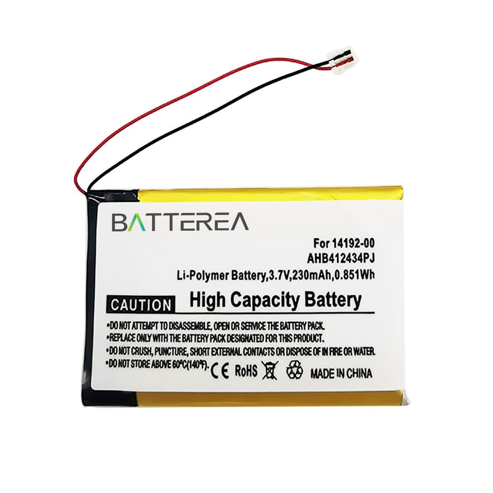 3.7V 230mAh Bluetooth earphone battery replacement for Jabra Pro 9460, replaces 14192-00, AHB412434PJ, Li-Polymer