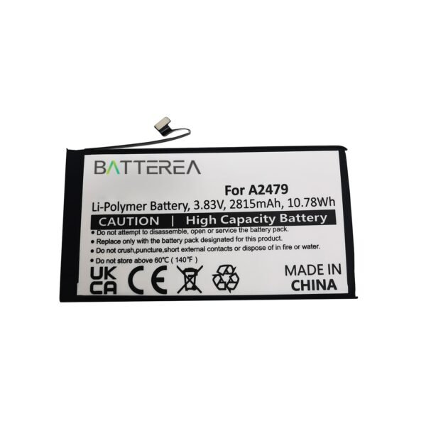 Smart phone batteryvreplacement for Apple iPhone 12, replaces A2479, Li-Polymer, 3.83V ,2815mAh,10.78Wh