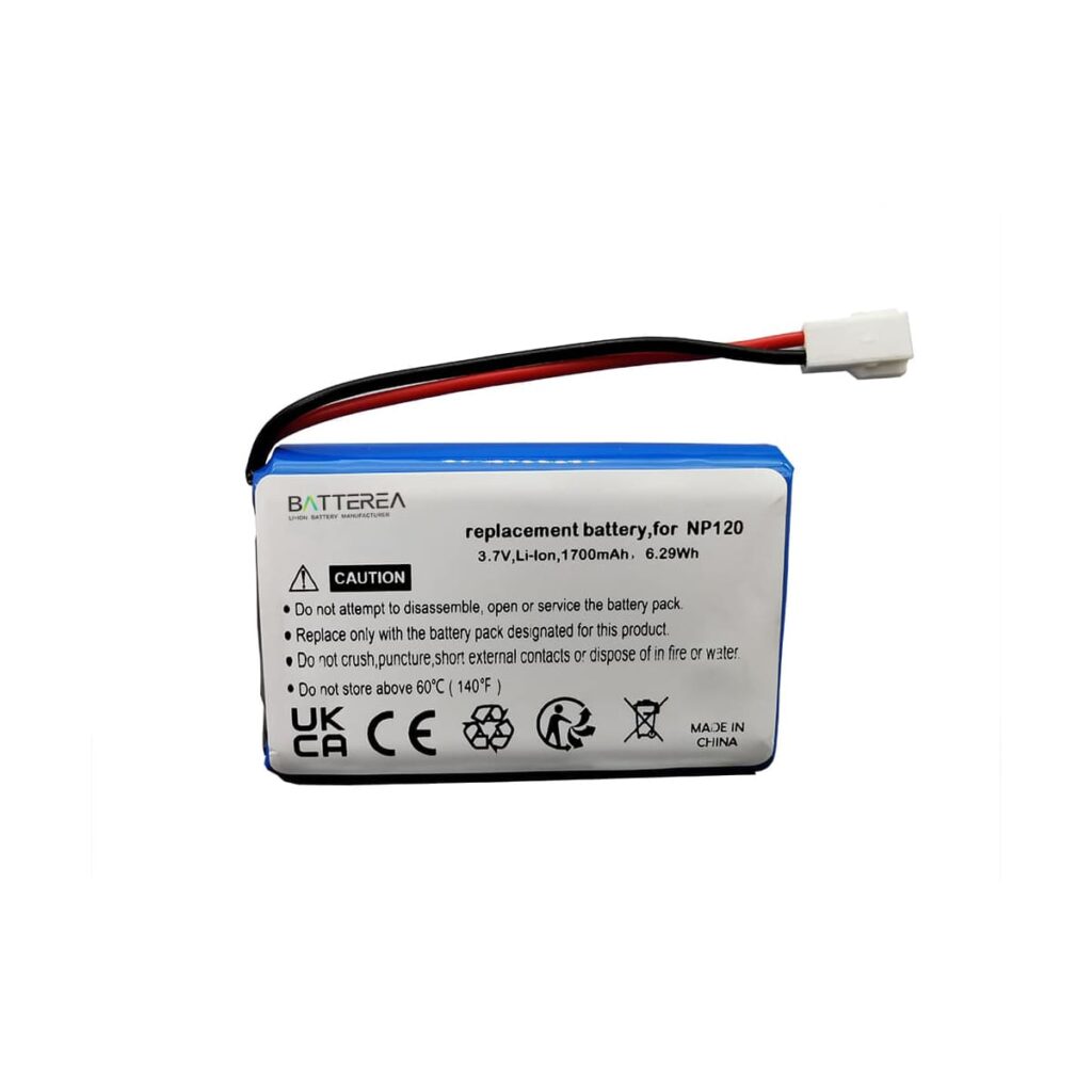 e reader battery replacement for seecode vossor phonebook, replaces for  np120, li ion, 3.7v, 1700mah