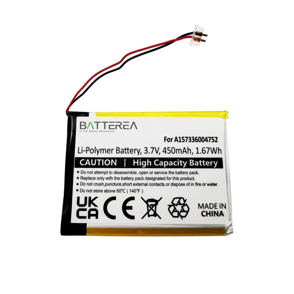 battery repalcement for samsung yp t10, replaces a157336004752, li polymer, 450mah,3.7v