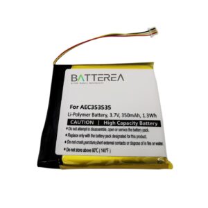 battery replacement for beats solo 2.0, solo 3.0, replaces aec353535, li polymer,3.7v,350mah