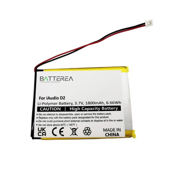 battery replacement for cowon iaudio d2, li polymer, 3.7v,1800mah,3.7v