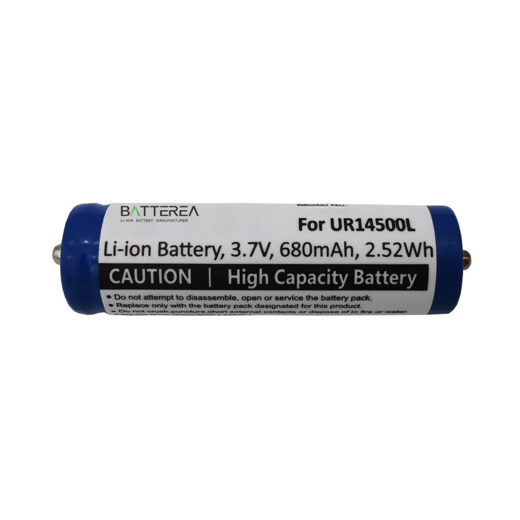 shaver battery replacement for braun 5751, 5 series, replaces 67030718, 67030924, ur14500l, 680mah, li ion, 3.7v