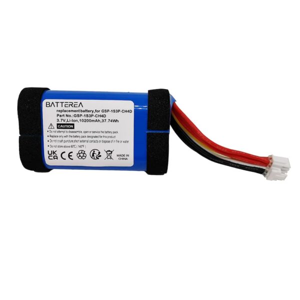 bluetooth speaker battery replacement for jbl pulse 5, replaces gsp 1s3p ch4d, li ion,3.7v,10200mah,37.74wh