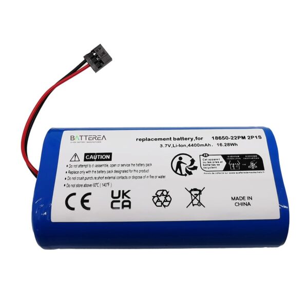 front bike light battery for trelock ls 950, replaces 18650 22pm 2p1s, li ion, 3.7v, 4400mah