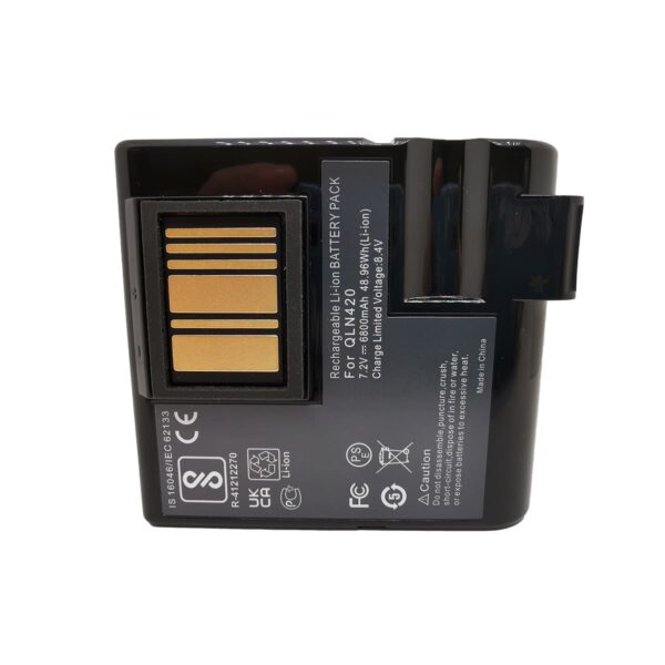 qln420 replacement battery for zebra mobile printer, compatible with zebra qln420 & zq630 mobile printer,7.2v,6800mah,li ion